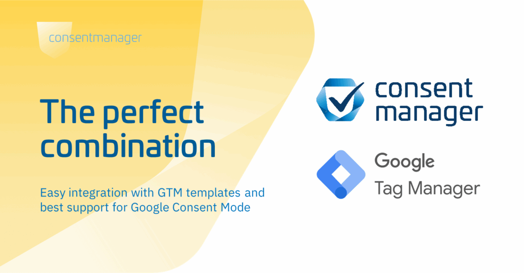 Banners with consentmanager and Google Tag Manager logos