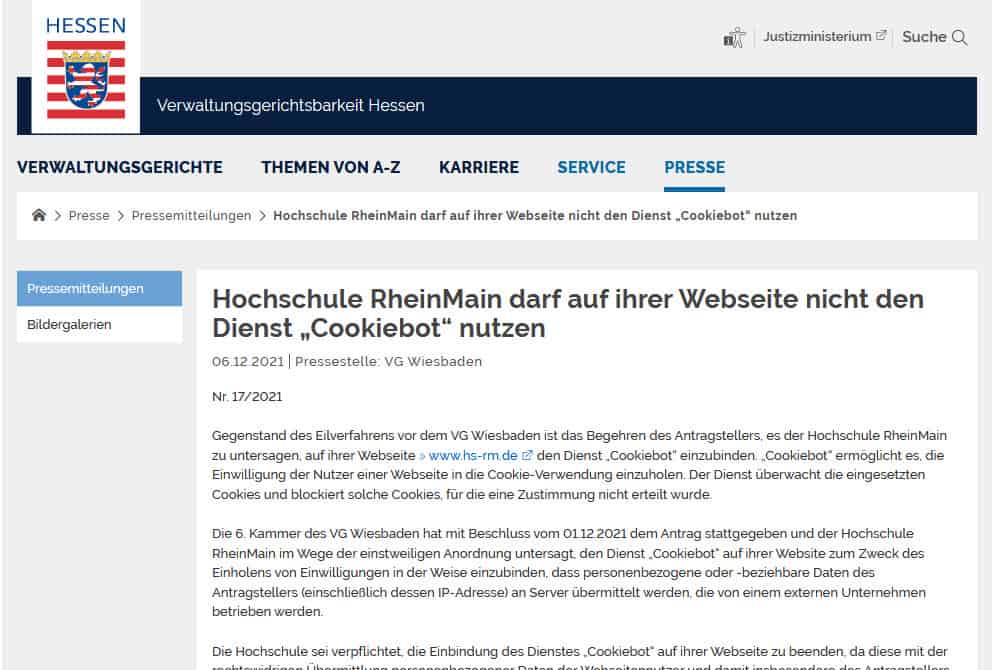 Important ruling: Provider “Cookiebot” violates data protection