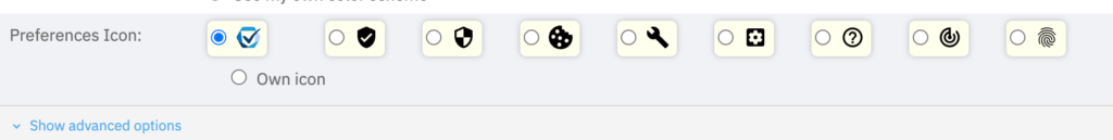 a screenshot of a computer screen with multiple settings icon checkboxes