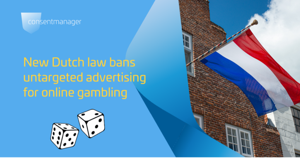 a picture of a building with a dutch flag and two dices