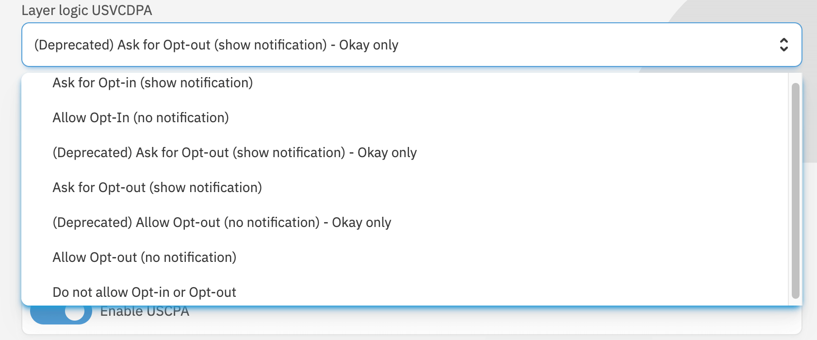 Layer Logic consentmanager Dashboard