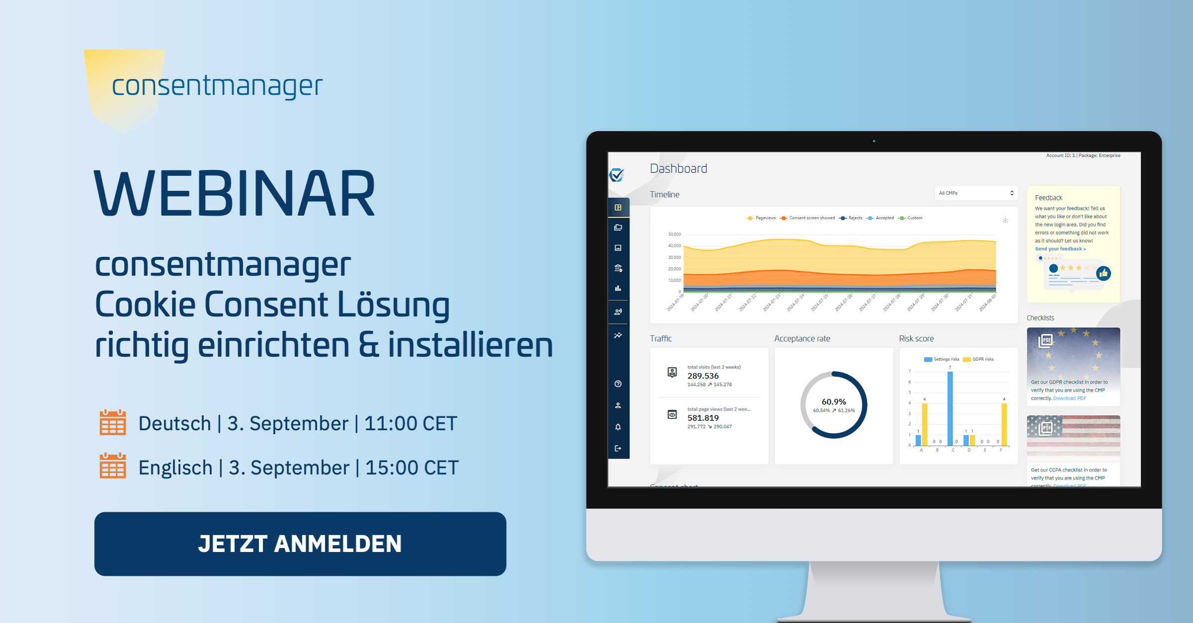 Webinar: consentmanager Cookie Consent Lösung richtig einrichten und installieren