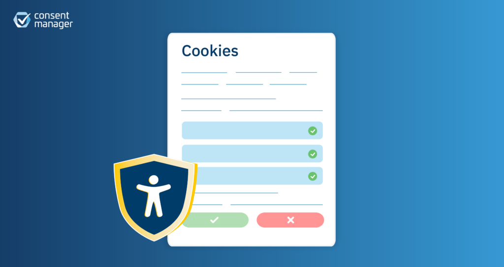Accessibilty Logo on top of a Cookie Banner Graphic