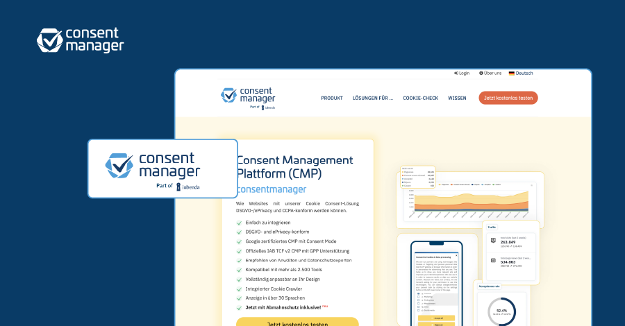 Screenshot der consentmanager-Homepage