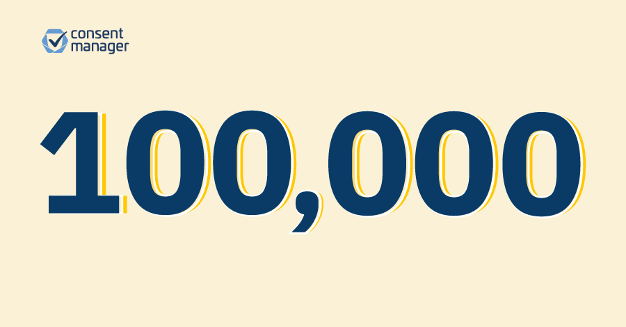 Graphic of the number "100,000" 