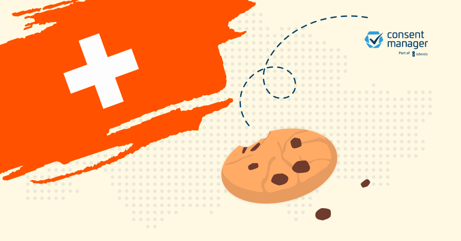 Schweizer Flagge und Cookie-Symbol